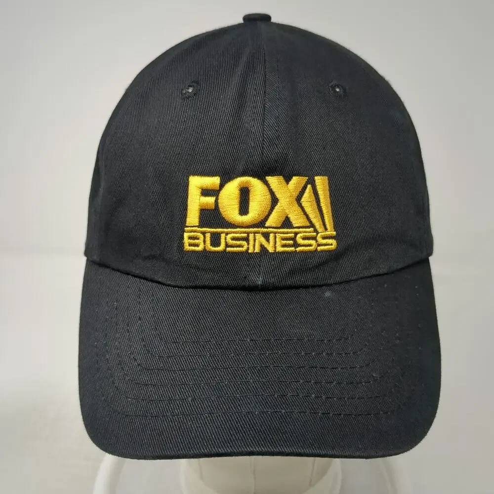 Barker Gear Fox Business Logo Baseball Cap Black One Size Cotton Adjustable Hat